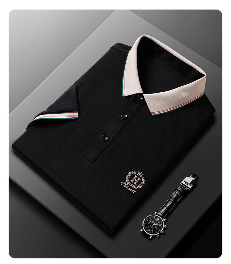 Summer business casual lapel short sleeve T-shirt