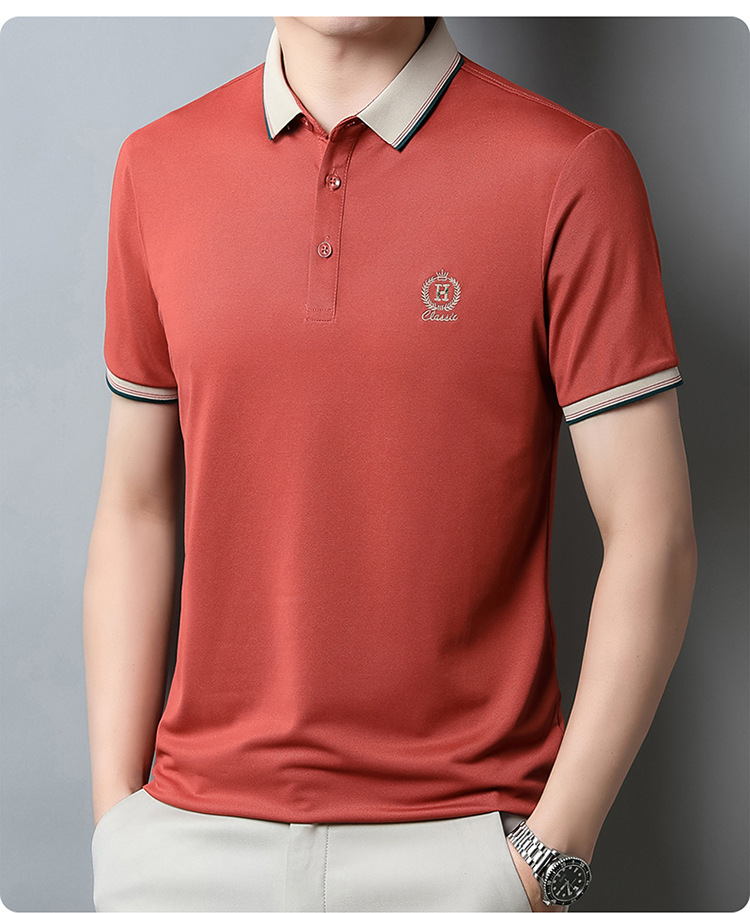 Summer business casual lapel short sleeve T-shirt