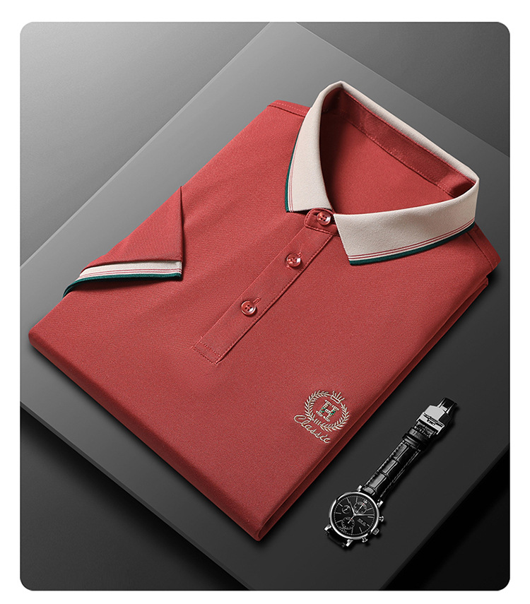 Summer business casual lapel short sleeve T-shirt