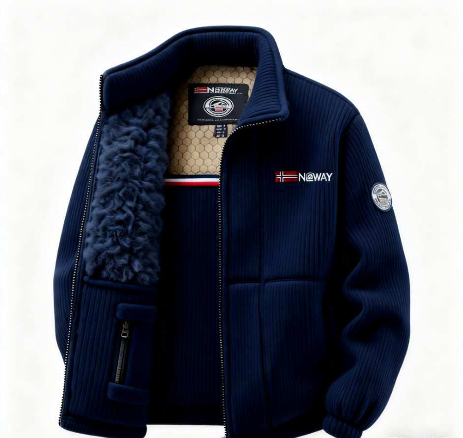 🔥🔥New cashmere wool men’s outdoor stand collar fleece jacket