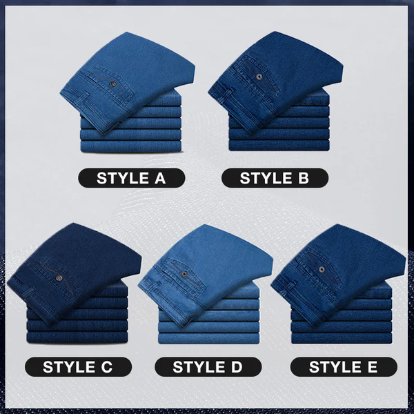 Men’s High Waist Straight Fit Jeans（50% OFF）