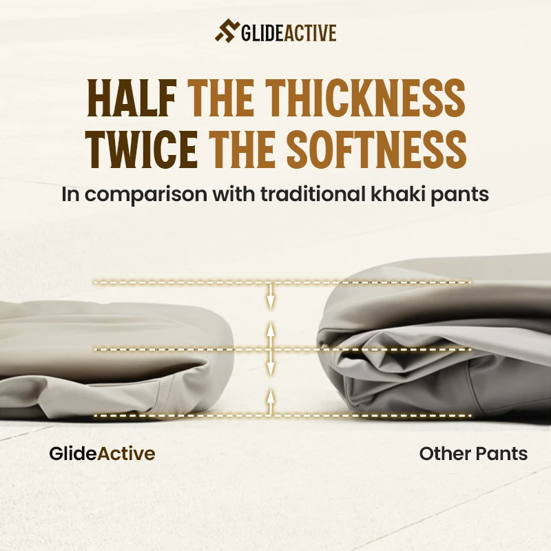 GlideActive - Men's Active Khaki Pants With Expandable Waistband
