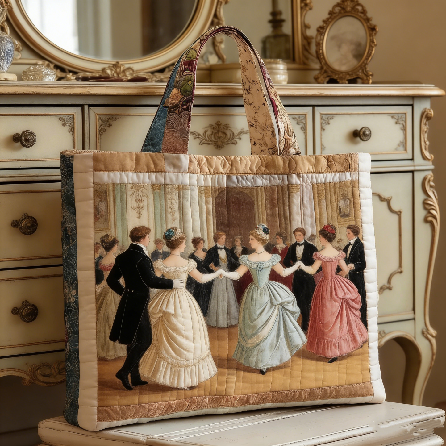 Christmas Bells Series Quilted Tote Bag