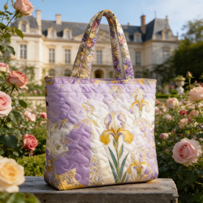Iris & Puzzle Patchwork Quilted Tote Bag XBW361