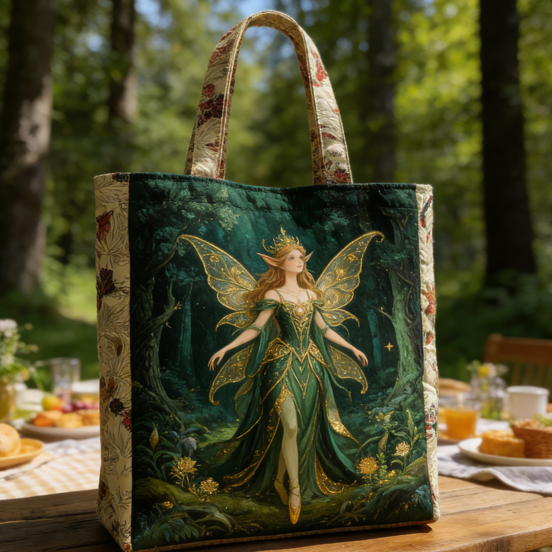  Forest Fairy Quilted Tote Bag