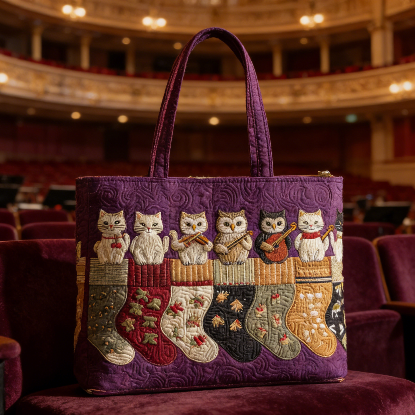 Christmas Bells Series Quilted Tote Bag