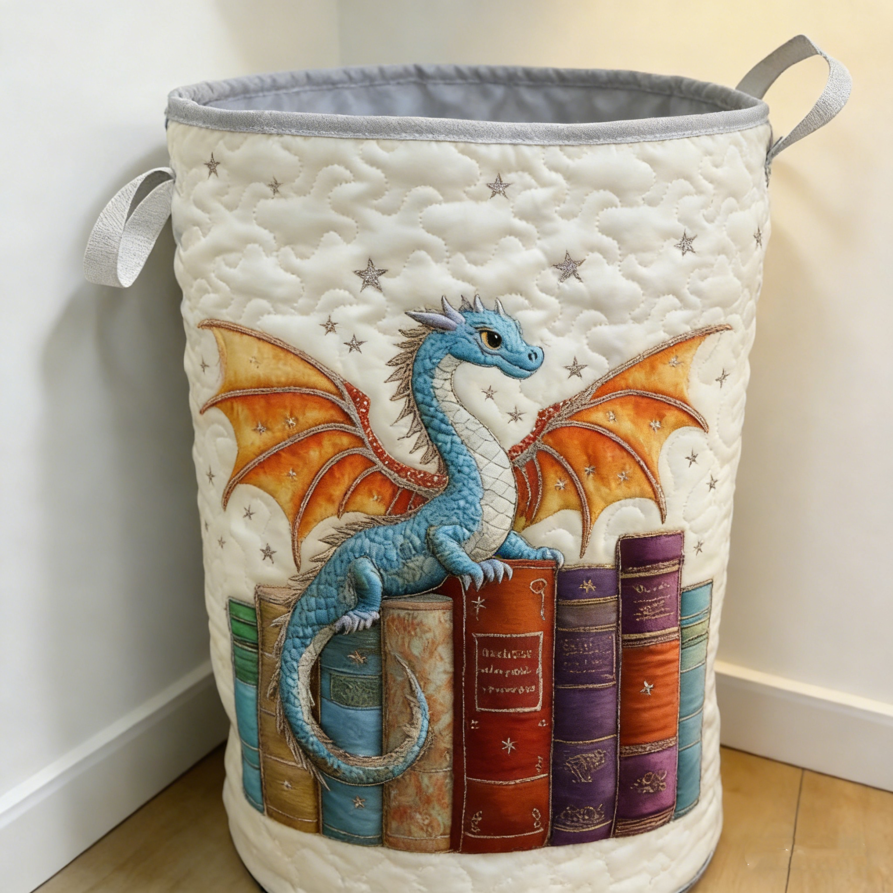 Dreamy Cavalier Day Quilted Laundry Basket