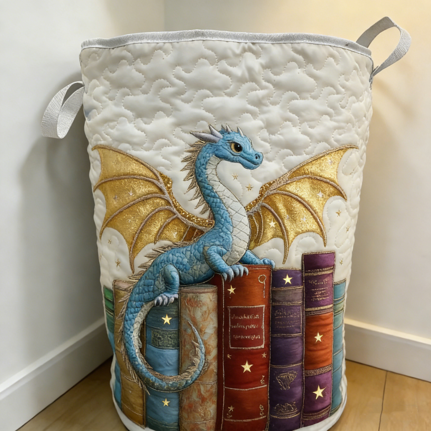 Dreamy Cavalier Day Quilted Laundry Basket