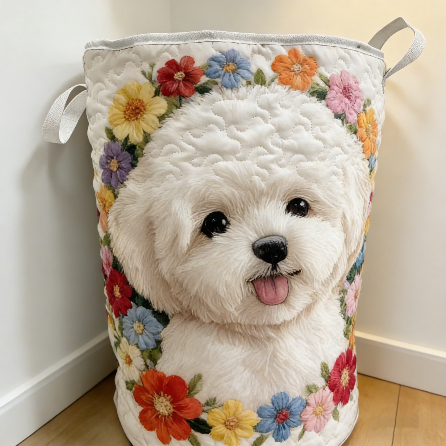 Dreamy Cavalier Day Quilted Laundry Basket
