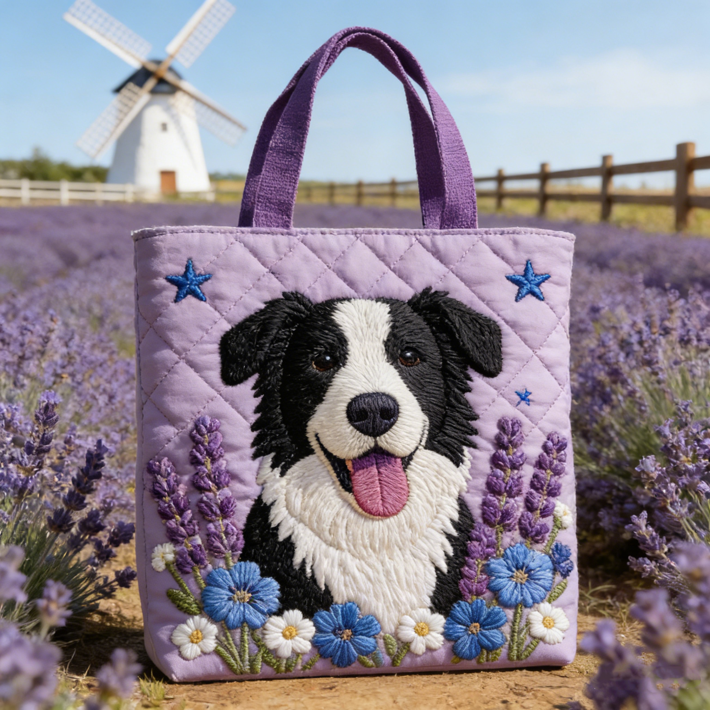 Moonlit Meow QuiltedTote Bag