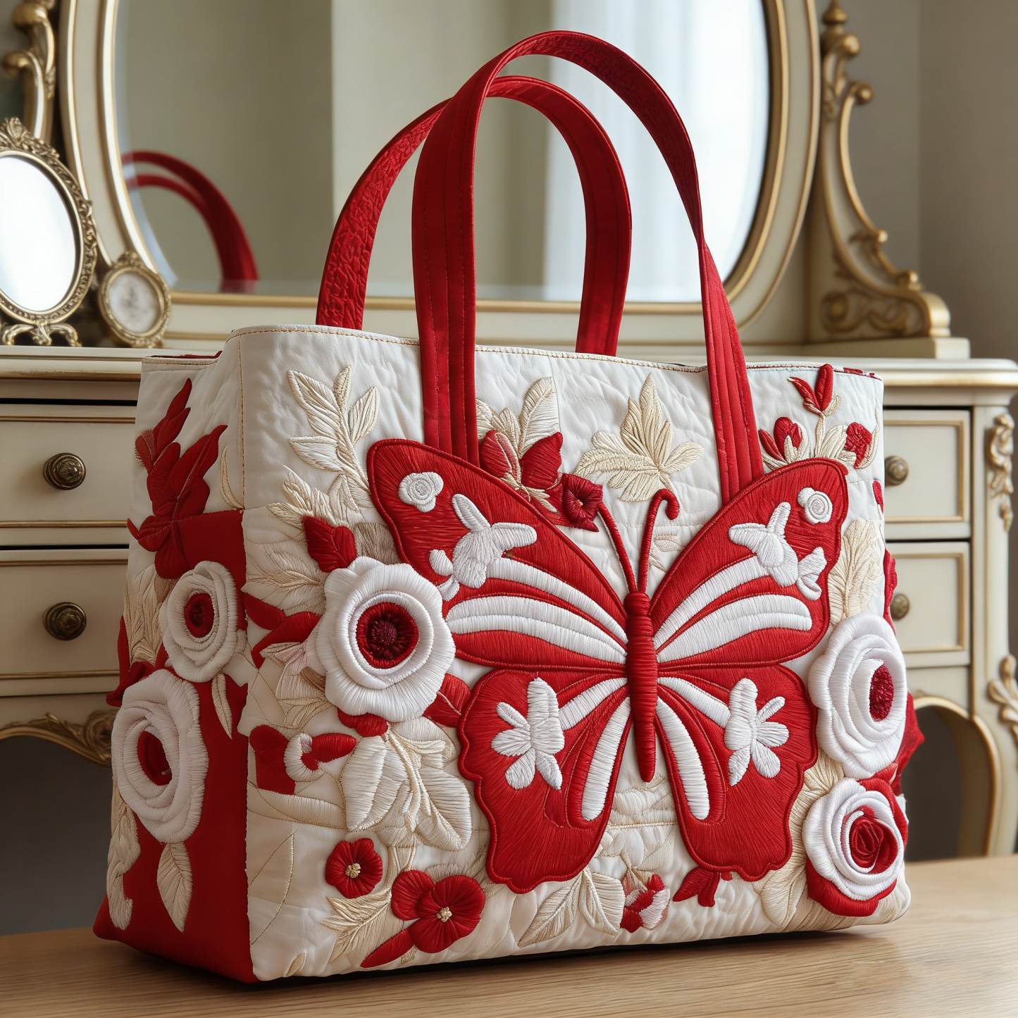 Christmas Bells Series Quilted Tote Bag