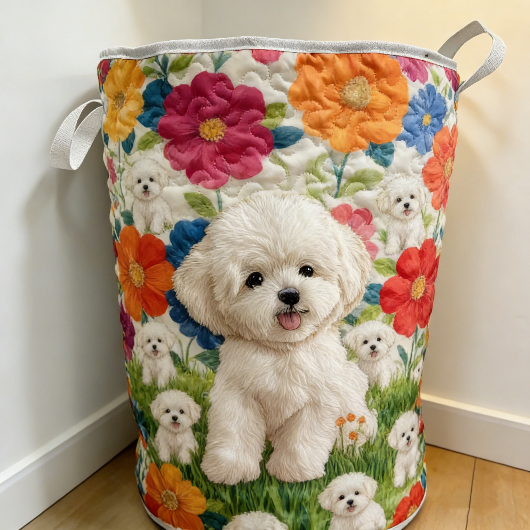 Dreamy Cavalier Day Quilted Laundry Basket