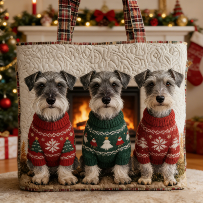Christmas Schnauzers Quilted Tote Bag HJCM259
