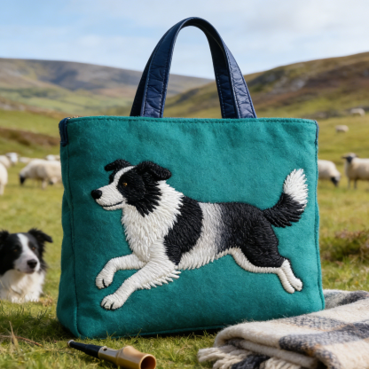 Herding Dog Quilted Tote Bag