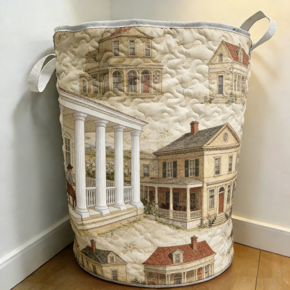 Nostalgic Southern Mansion Quilted Laundry Basket [Real Shot]71