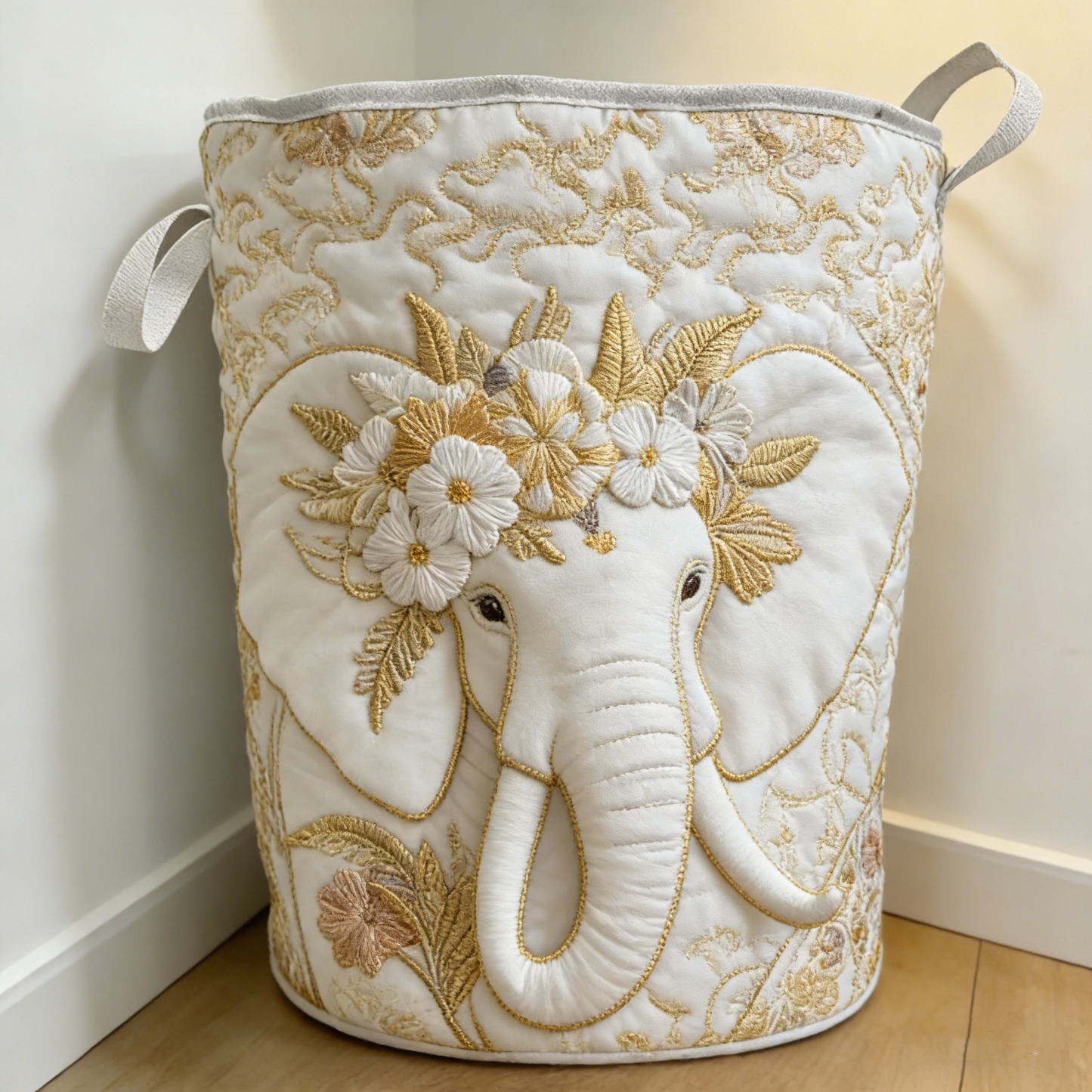 Dreamy Cavalier Day Quilted Laundry Basket