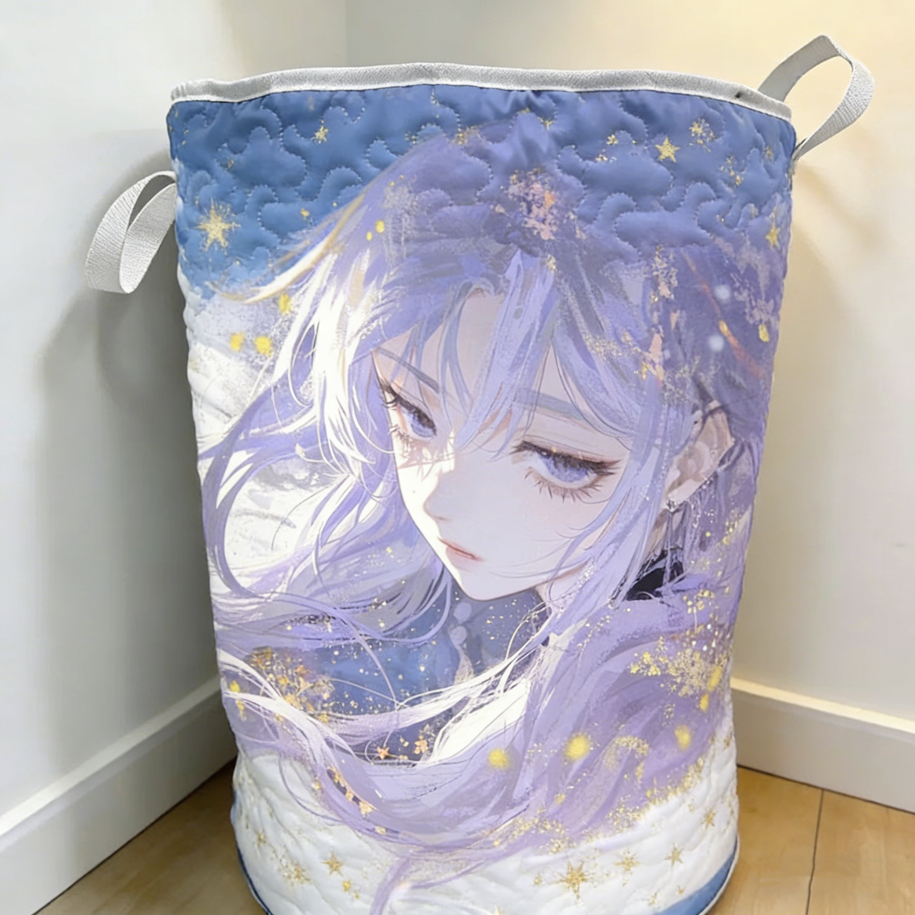 Dreamy Cavalier Day Quilted Laundry Basket