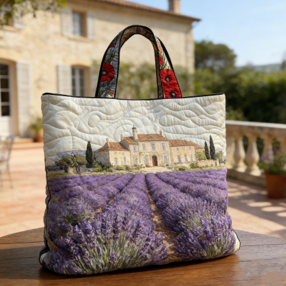 Provence Lavender Field Quilted Tote Bag BFG2468