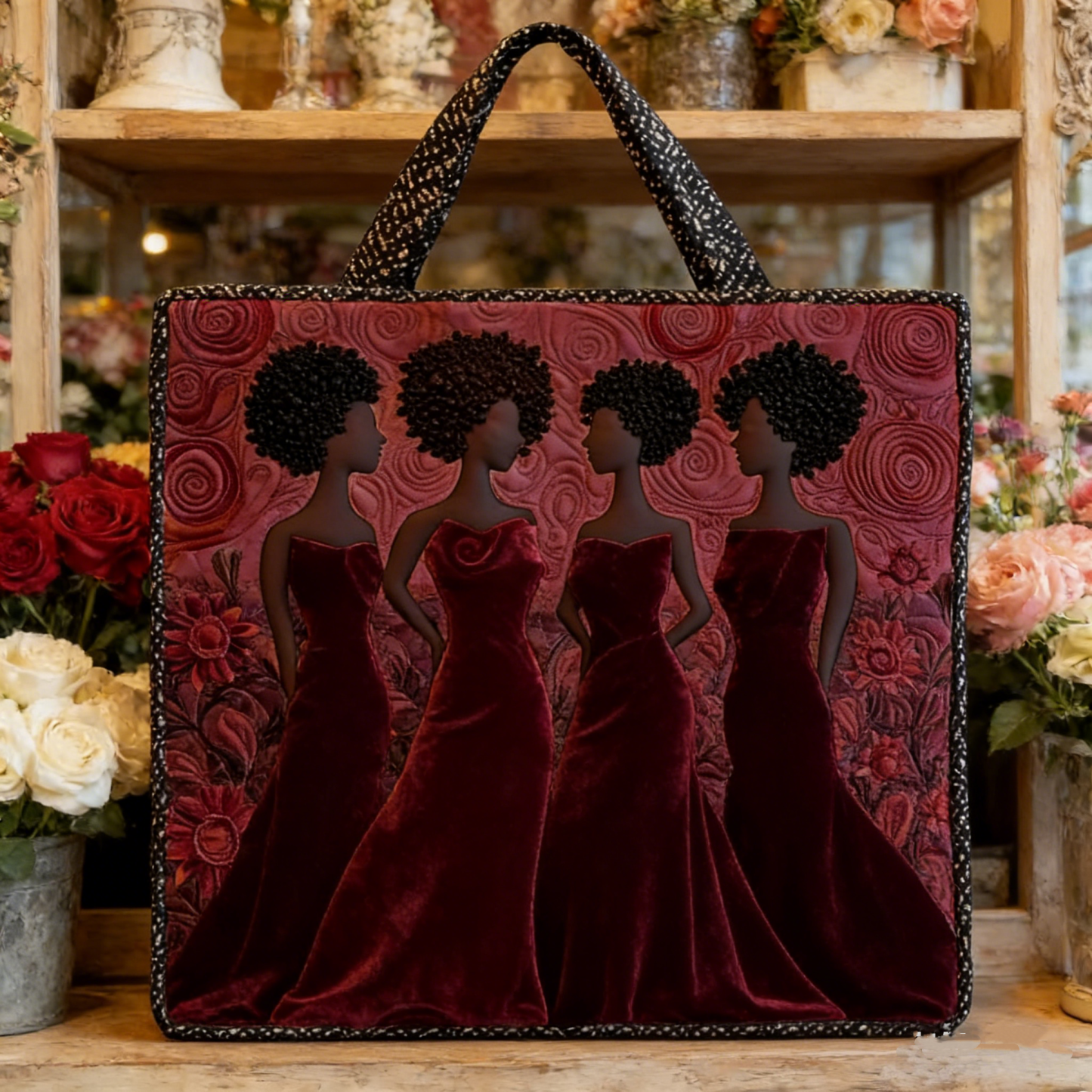 Christmas Bells Series Quilted Tote Bag