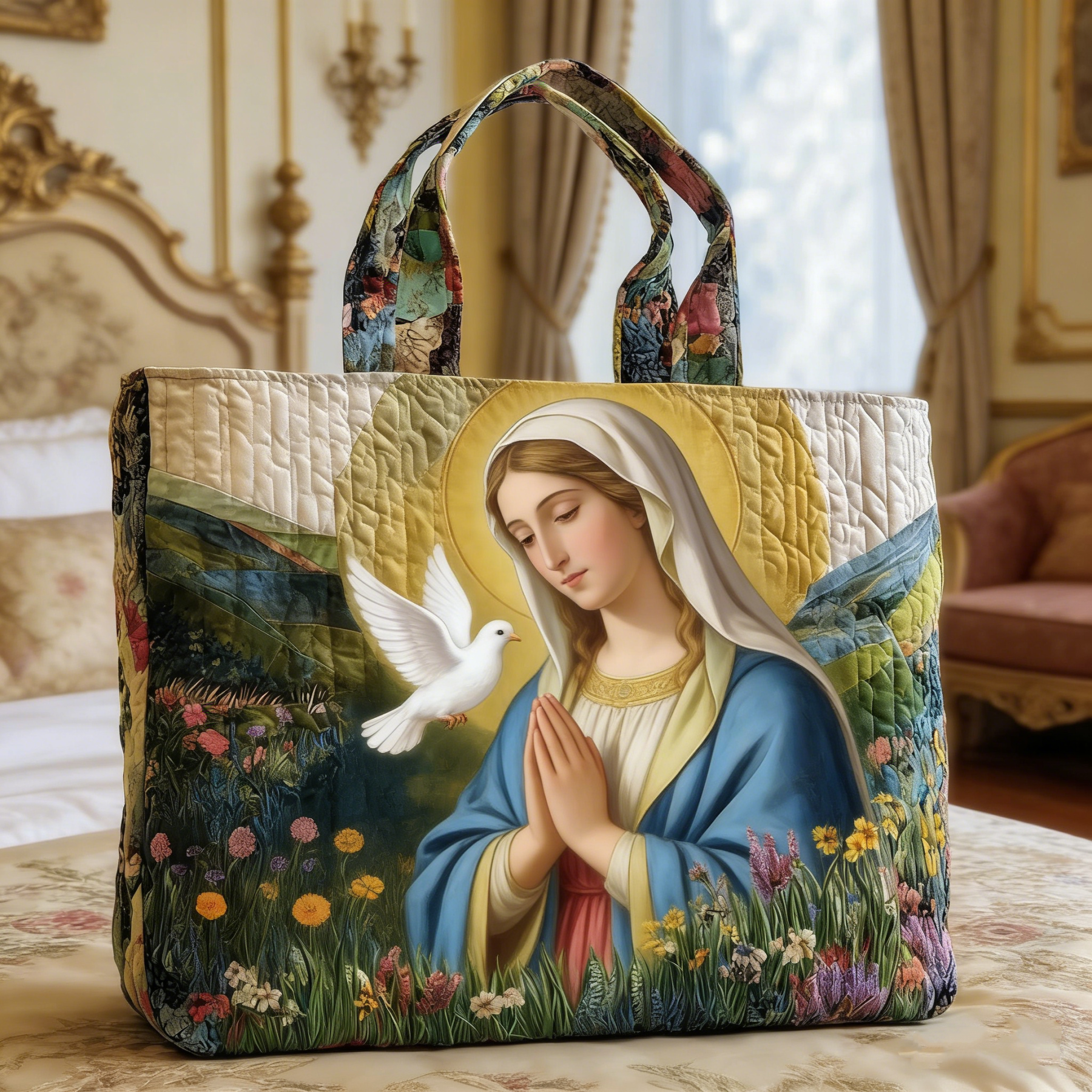 Christmas Bells Series Quilted Tote Bag