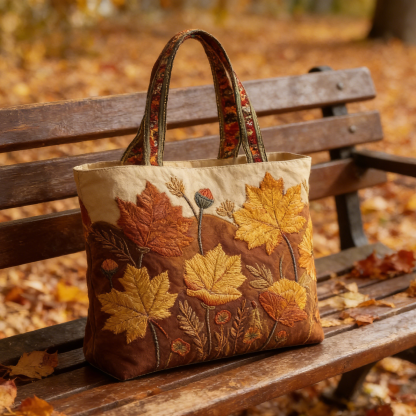 Autumn Maple Leaf Quilted Tote Bag YHN7492
