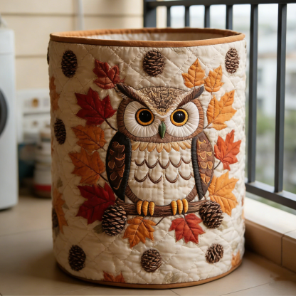 Autumn Owl Quilted Laundry Basket IURF9860 IURF9860