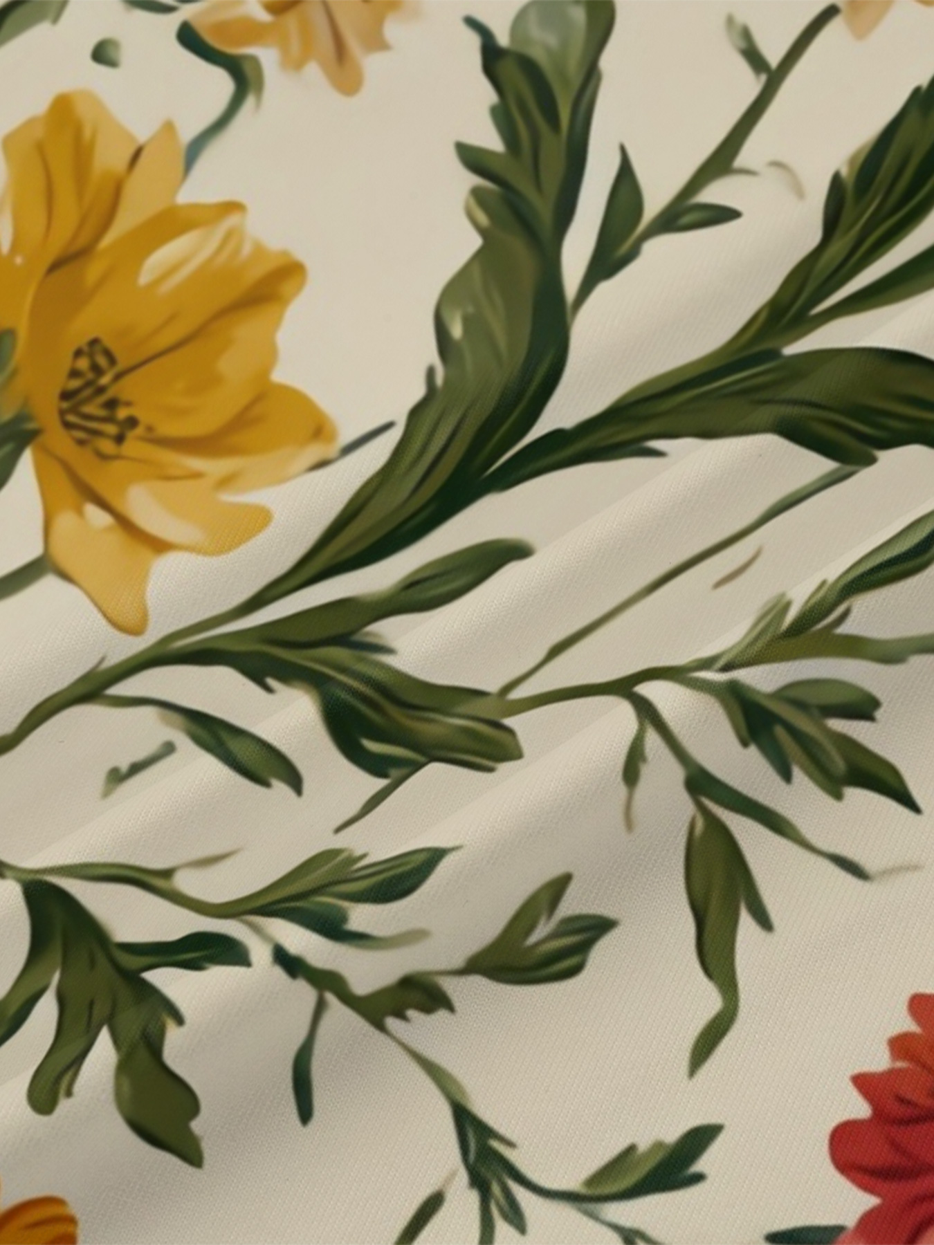 Vintage Botanical Floral V-Neck Bodycon Midi Dress ZBD1756