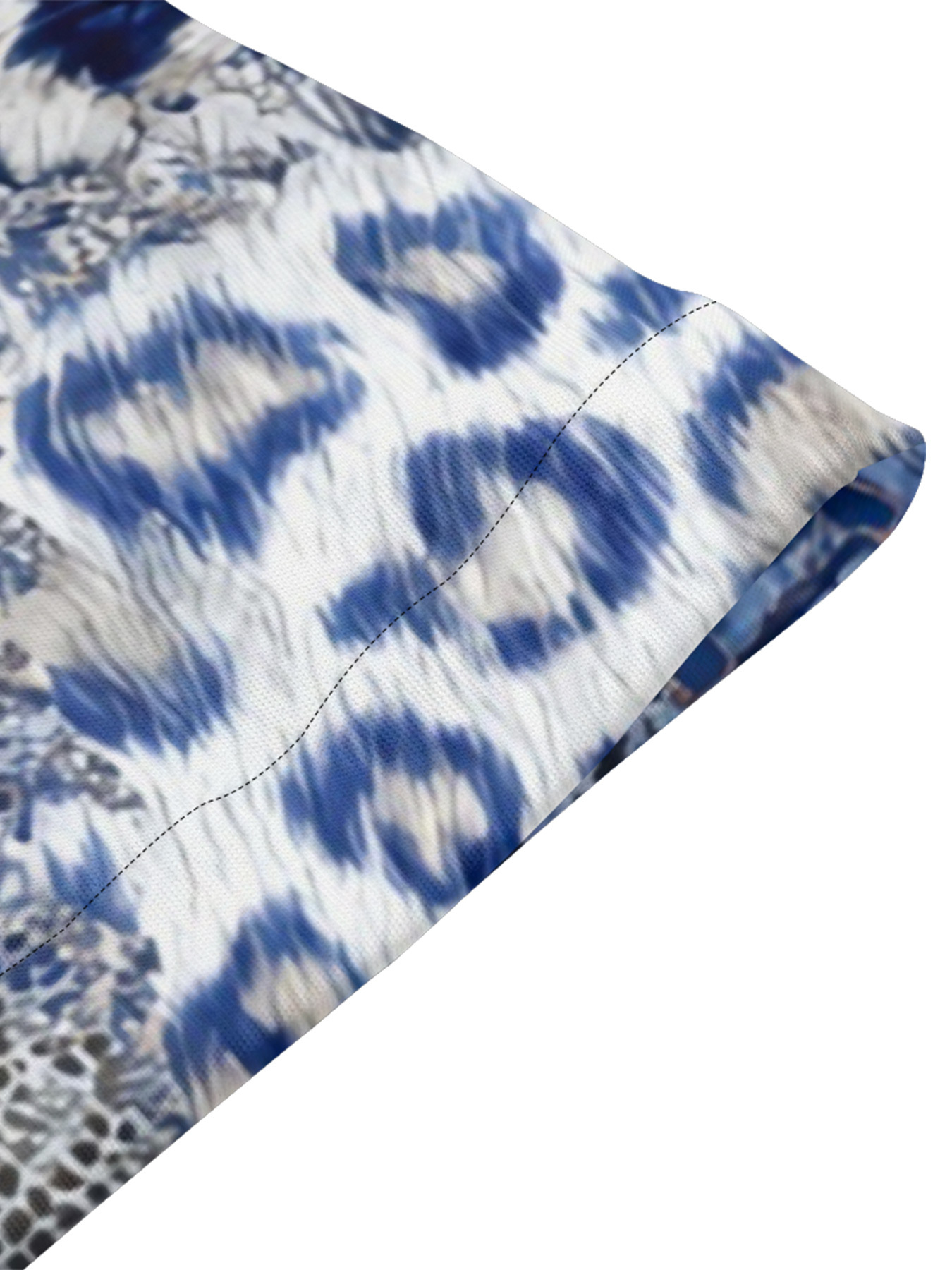 Blue Mixed Animal Print Flare Sleeve Bodycon Midi Dress