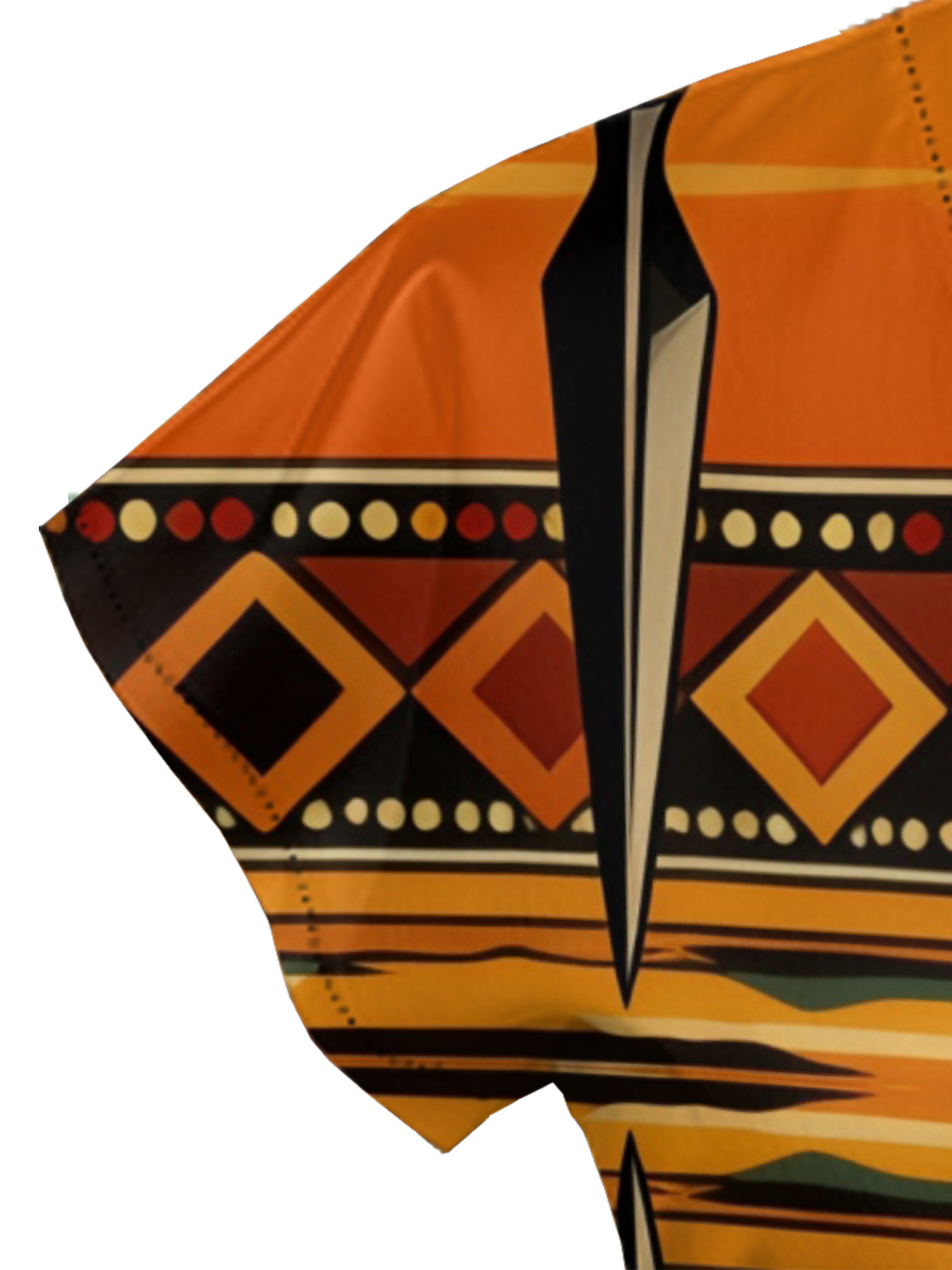 African Queen Portrait Cap Sleeve V-Neck Midi Dress IYT99035