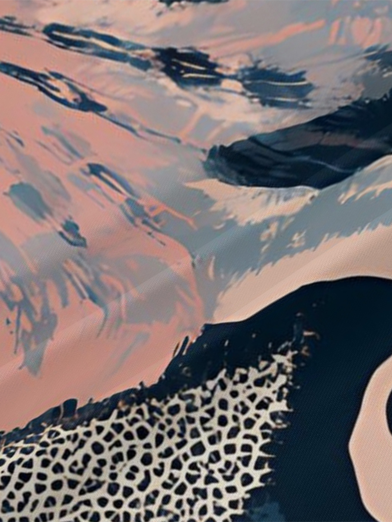 Pink Blue Abstract Animal V-Neck Bodycon Midi Dress XWV864