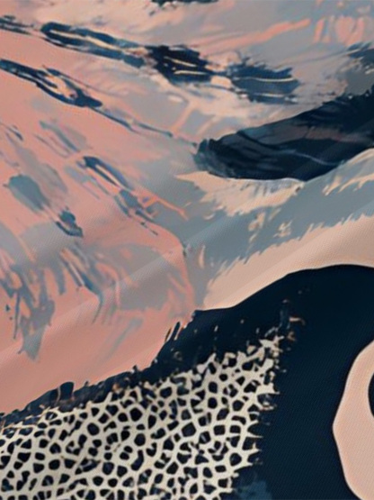 Pink Blue Abstract Animal V-Neck Bodycon Midi Dress XWV864