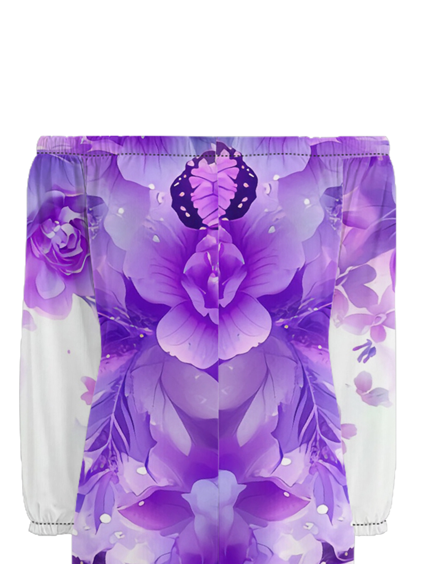 Purple Ombre Floral Off-Shoulder Jumpsuit