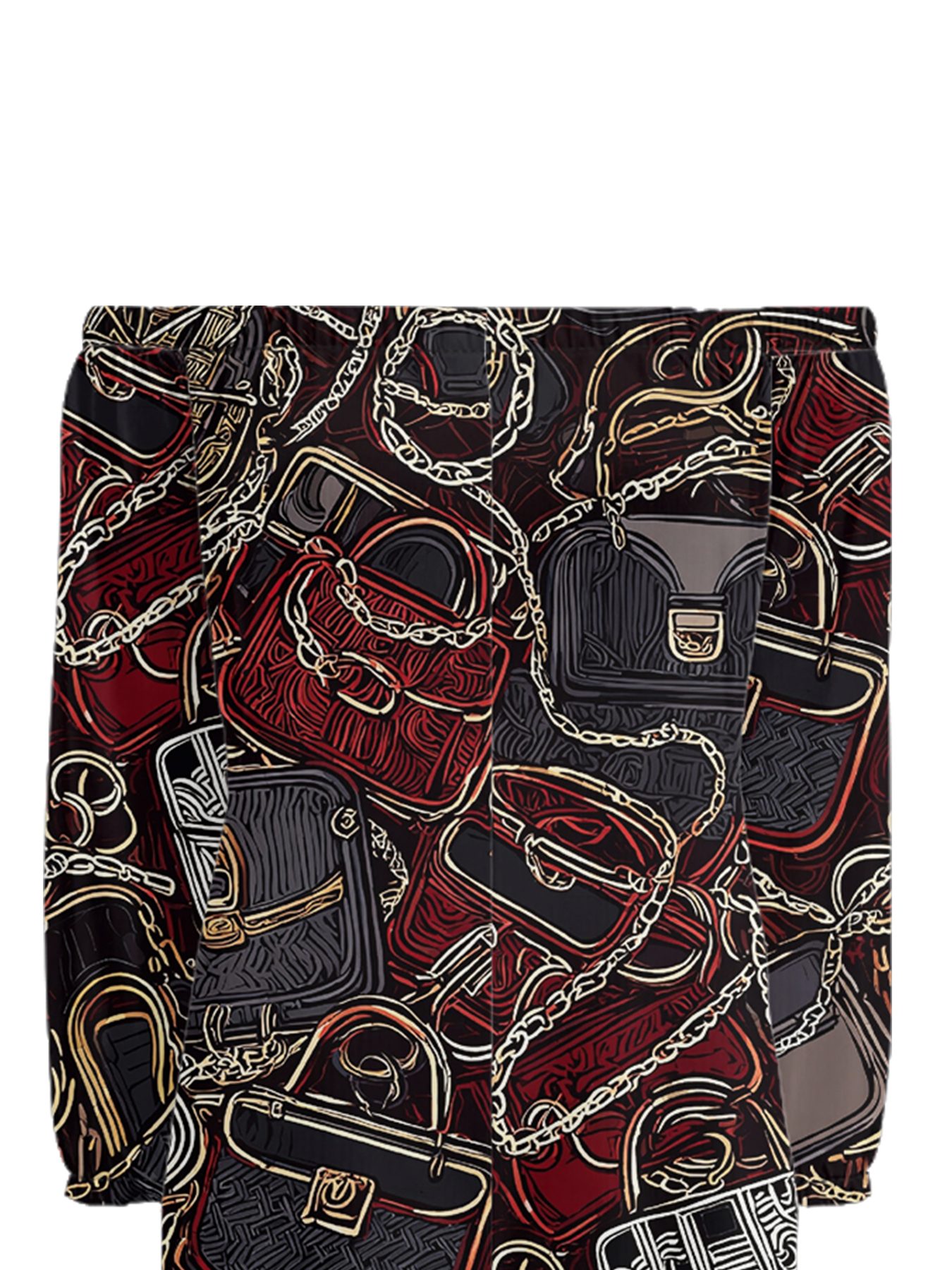 Luxury Bag Print Off-Shoulder Jumpsuit