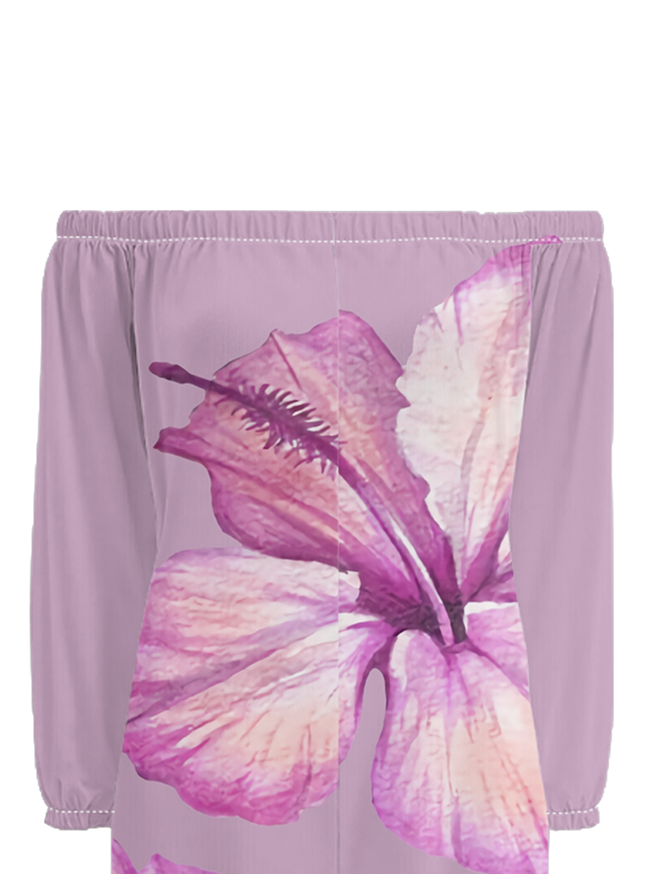 Lavender Hibiscus Off-Shoulder Jumpsuit