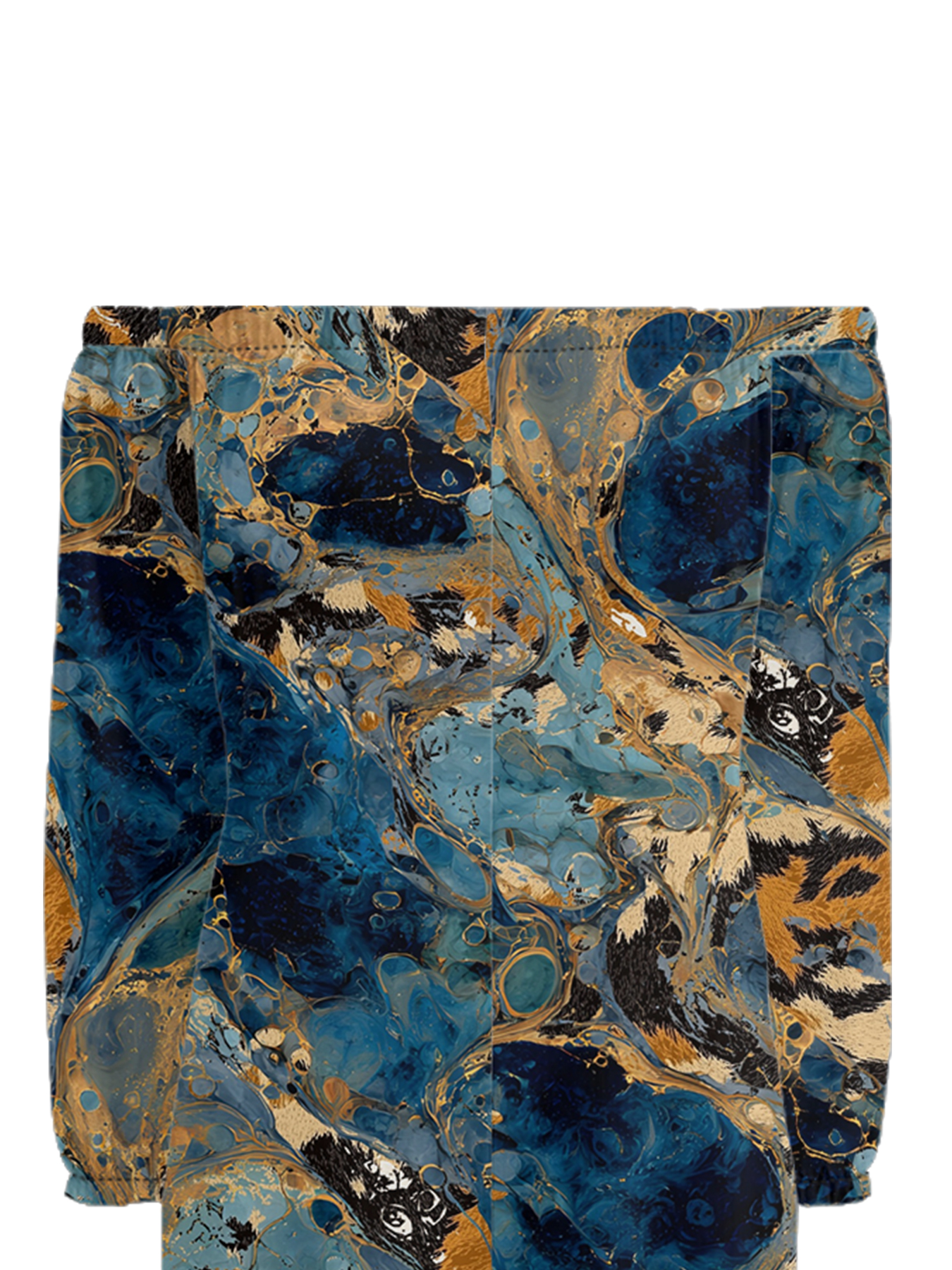 Blue & Gold Marble Off-Shoulder Jumpsuit