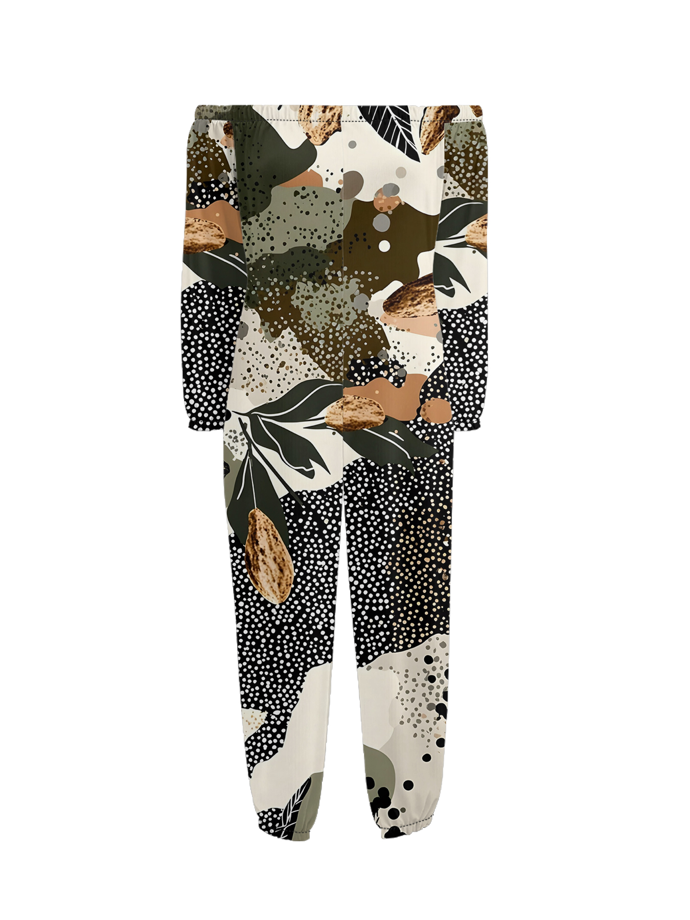 Earthy Botanical Off-Shoulder Jumpsuit