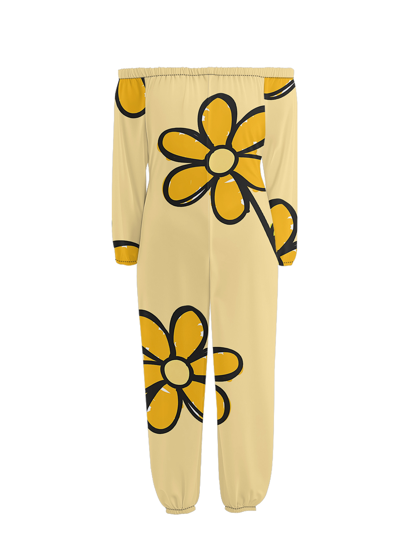 Buttercup Yellow Floral Off-Shoulder Jumpsuit