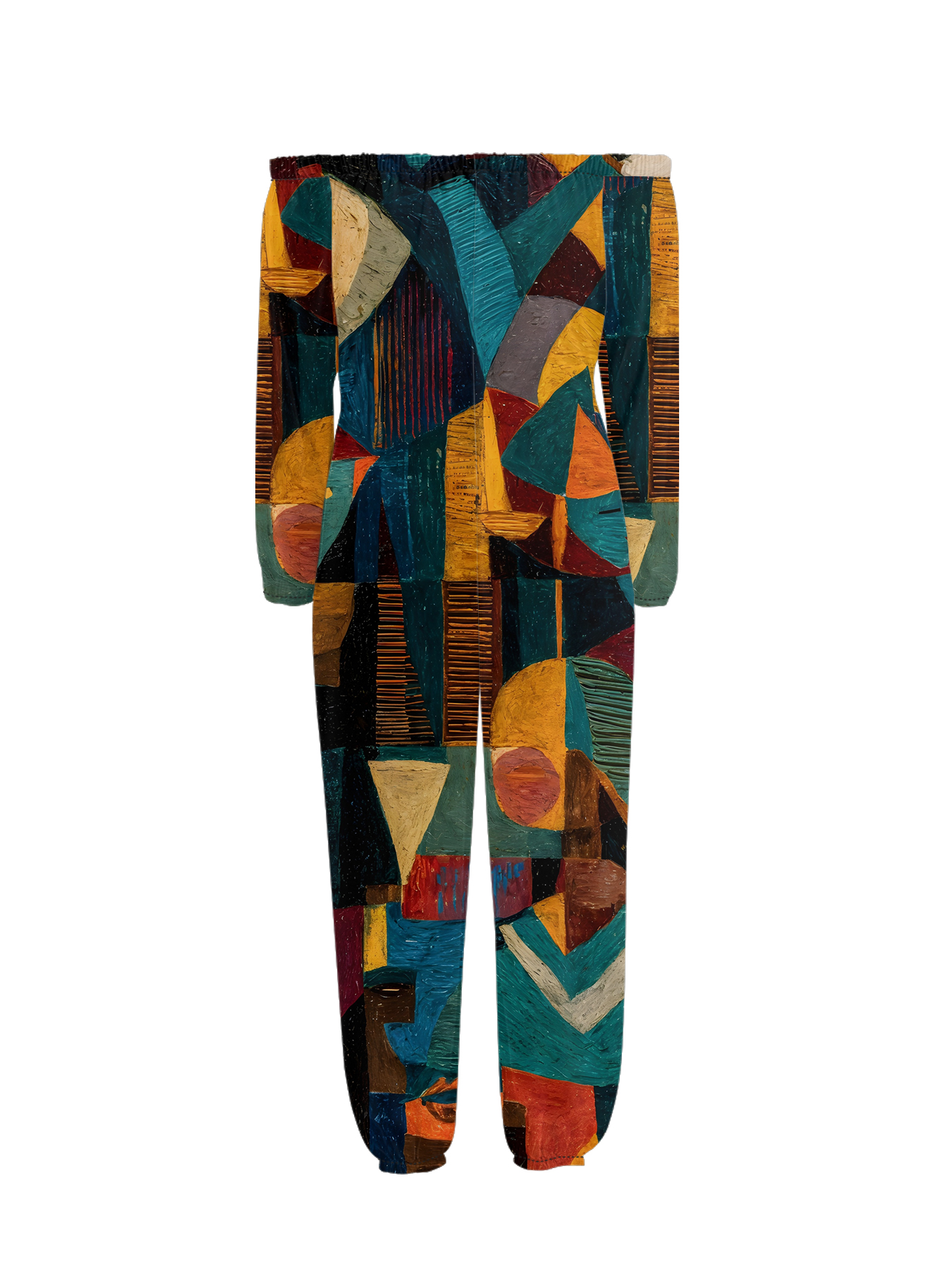 Geometric Abstract Art Off-Shoulder Jumpsuit