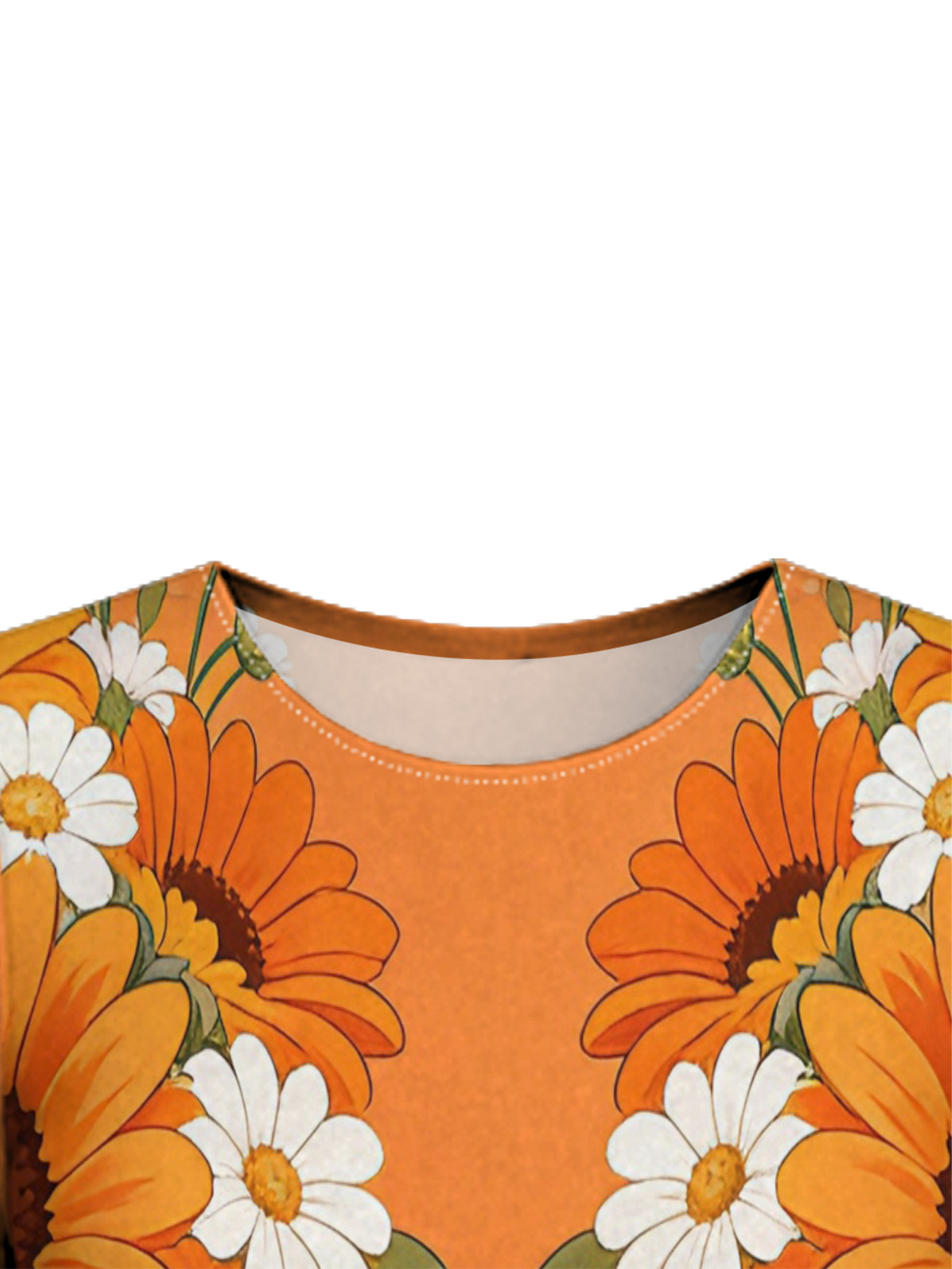 Sunny Orange Gem Cross Easter Flare Sleeve Bodycon Midi Dress