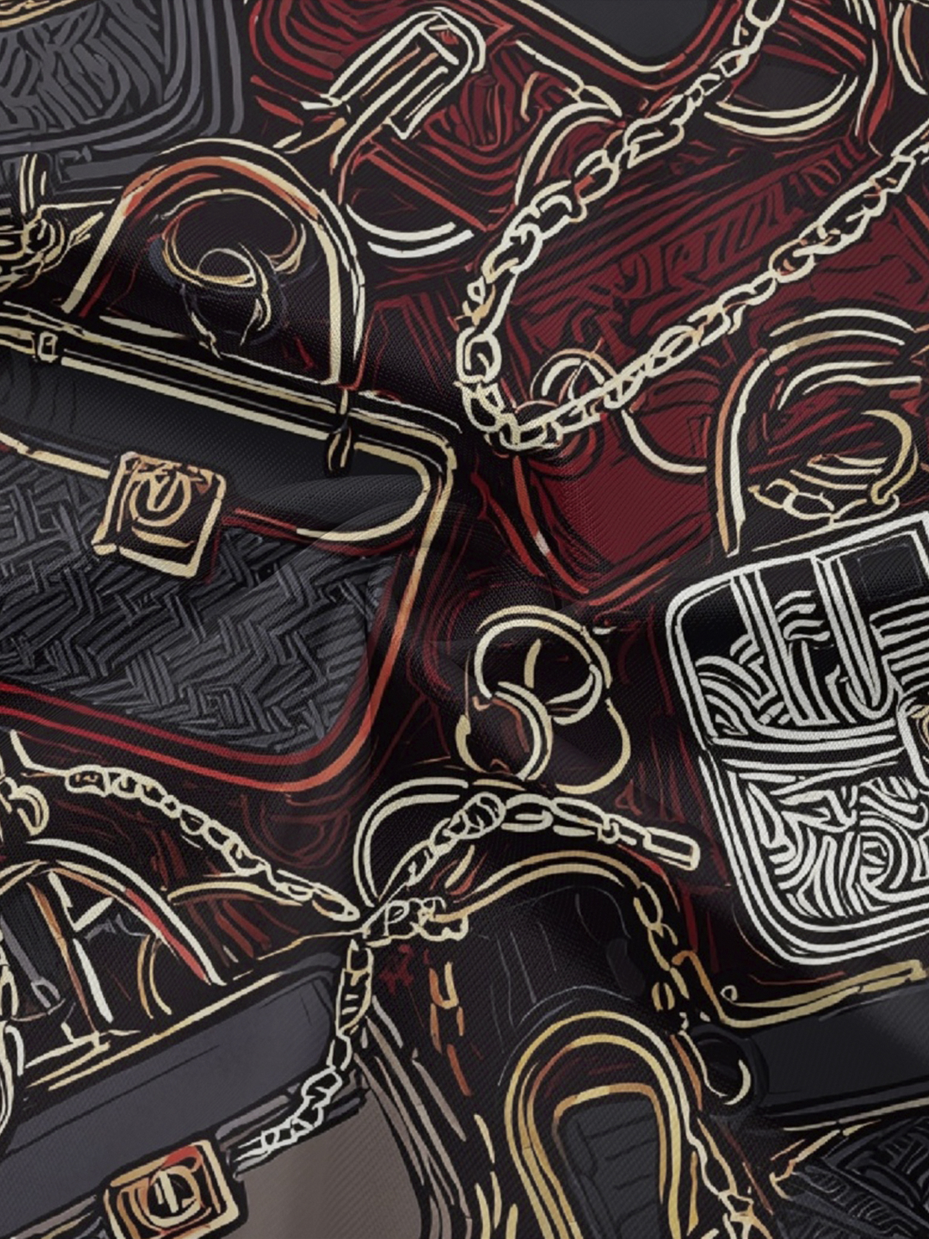 Luxury Bag Print Off-Shoulder Jumpsuit