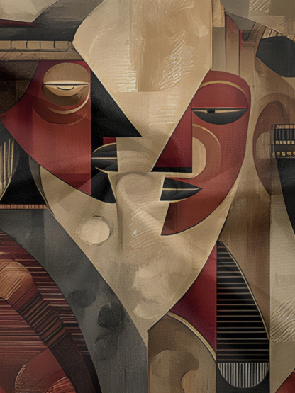 African Cubist Art Off-Shoulder Jumpsuit