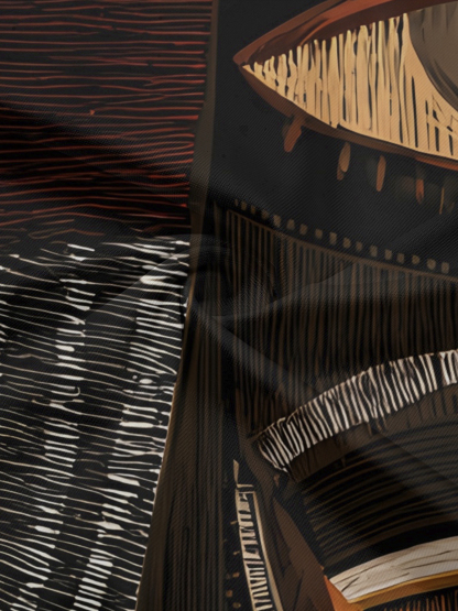 African Eye Art Off-Shoulder Jumpsuit