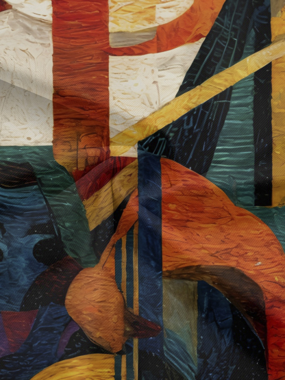 Cubist Abstract Art Off-Shoulder Jumpsuit