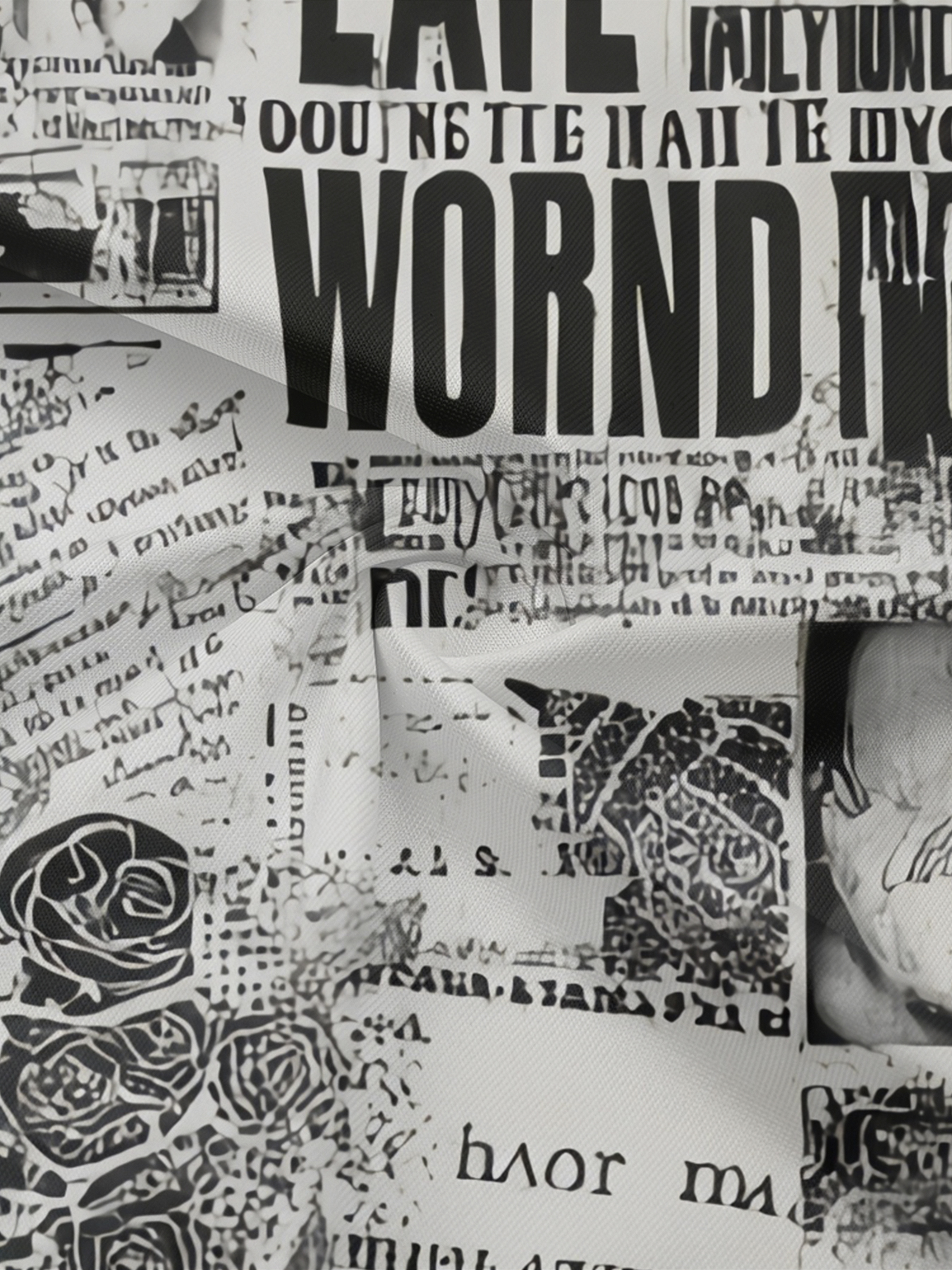 Green Grunge Newspaper Collage Off-Shoulder Jumpsuit