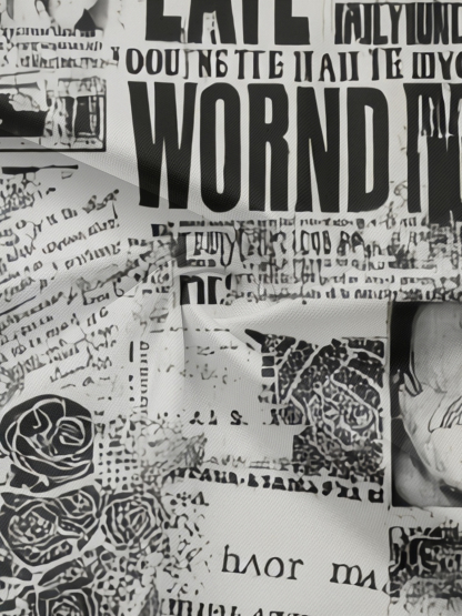 Green Grunge Newspaper Collage Off-Shoulder Jumpsuit