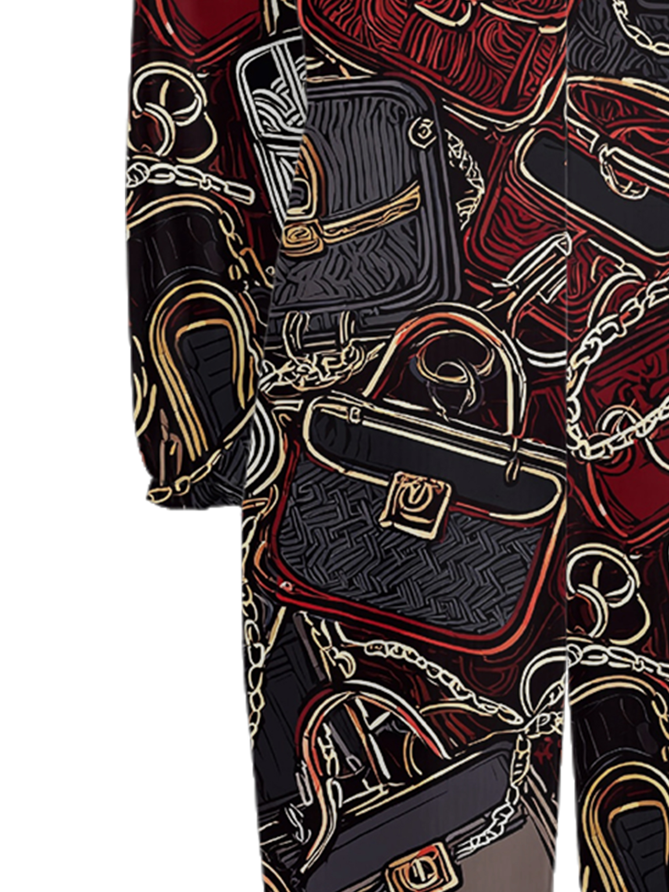 Luxury Bag Print Off-Shoulder Jumpsuit