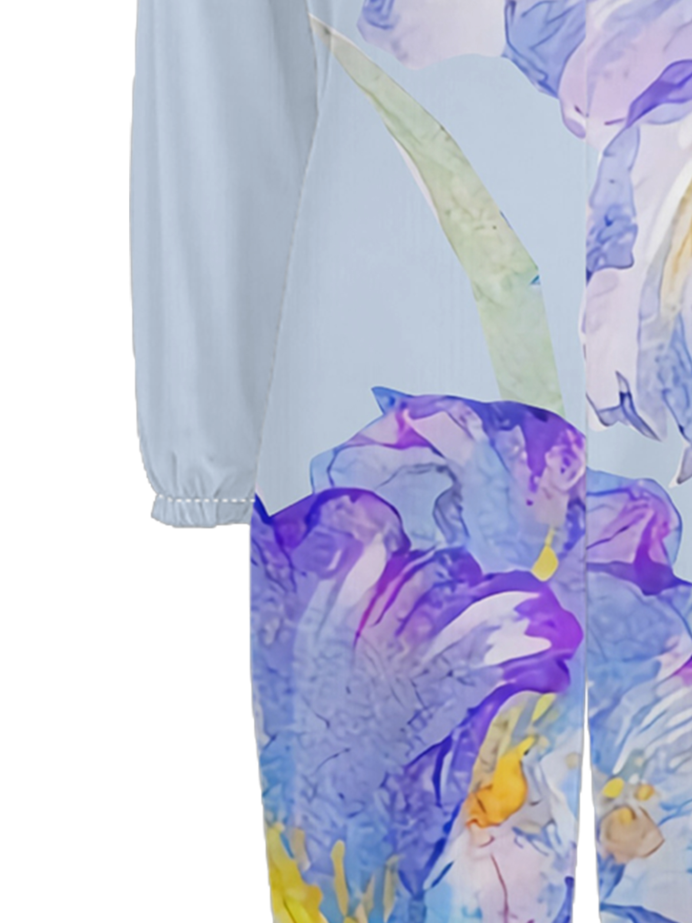 Watercolor Iris Off-Shoulder Jumpsuit