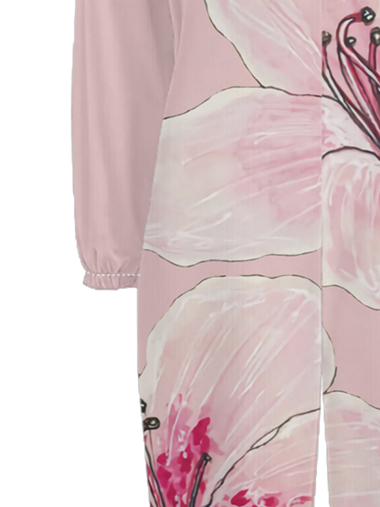 Blush Pink Floral Off-Shoulder Jumpsuit