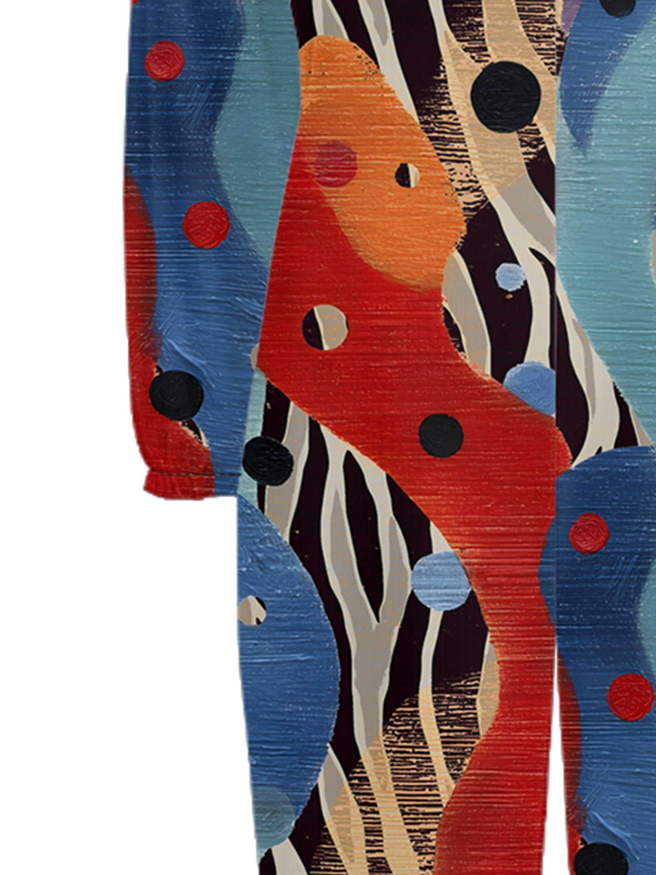 Colorful Abstract Dot & Stripe Off-Shoulder Jumpsuit