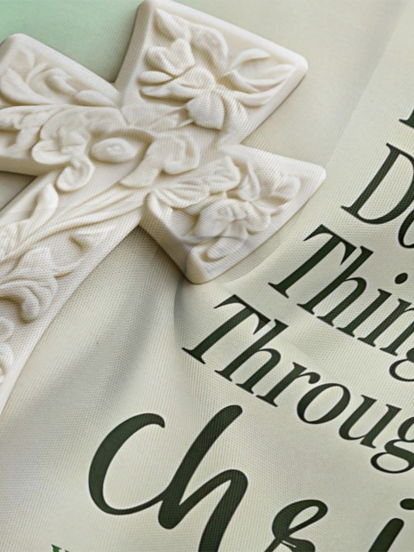 Sage Green Vintage Cross Easter Flare Sleeve Bodycon Midi Dress